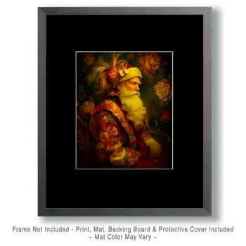 Classic Nouveau Santa Claus Christmas Art Print - 8"x10" Artwork