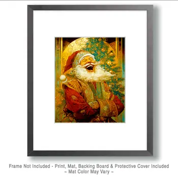 Santa Claus Belly Laugh Christmas Art Print - 8"x10" Artwork