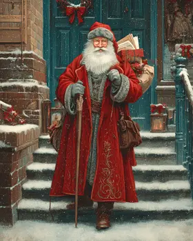 Santa Claus by Brownstone Christmas Art Print - 8"x10" Artwork