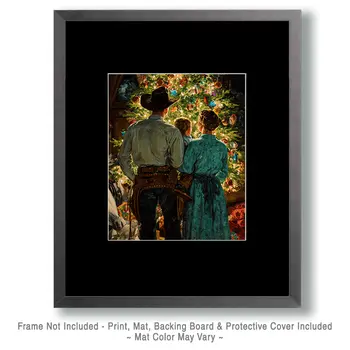 Western Family Christmas Art Print - 8"x10" Artwork