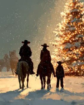 Western Homecoming Christmas Art Print - 8"x10" Artwork