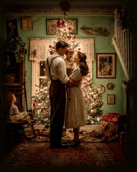 First Family X-Mas Eve Christmas Art Print - 8"x10" Artwork