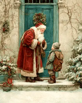 Santa Claus Caught Christmas Art Print - 8"x10" Artwork
