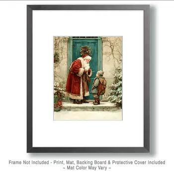 Santa Claus Caught Christmas Art Print - 8"x10" Artwork