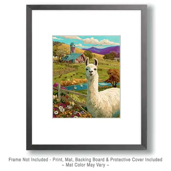 Hillside Alpaca & Llama Art Print - 8"x10" Artwork