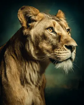 African Lionesse Portrait Big Cats Art Print - 8"x10" Artwork