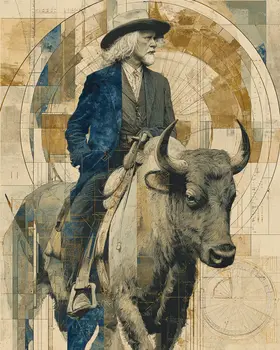 Buffalo Bill Celestial American West Art Print - 8"x10" Artwork