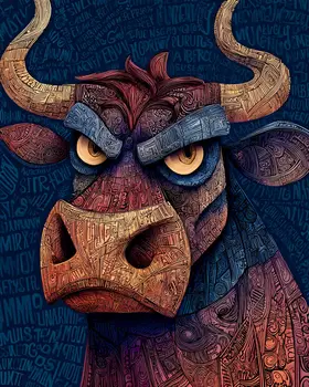 Mad Bull American West Art Print - 8"x10" Artwork
