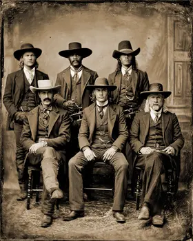 Vintage Old West Gang American West Art Print - 8"x10" Artwork