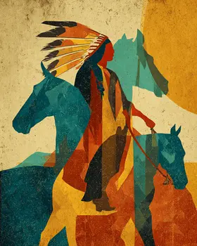 Sees All Ways at Once American West Art Print - 8"x10" Artwork for 11"x14" Frame