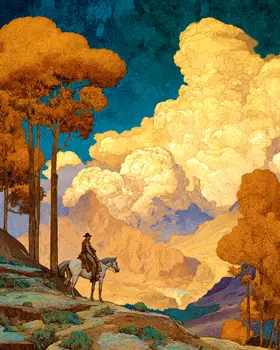 Luminesce Cowboy Landscape American West Art Print - 8"x10" Artwork