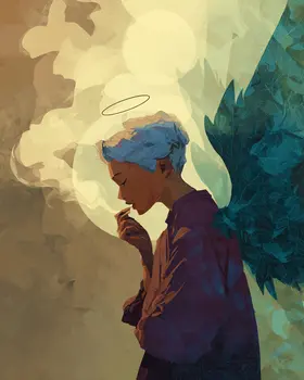 Still Smoking Angel - Angelic Art Print - 8"x10" Artwork