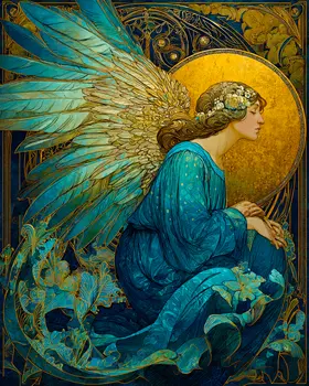 Midnight Angel - Angelic Art Print - 8"x10" Artwork