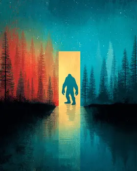 Bigfoot Door to Nowhere Art Print - 8"x10" Artwork