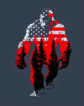 USA Bigfoot Art Print - 8"x10" Artwork
