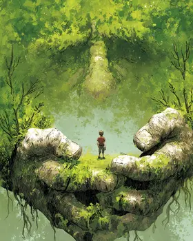 Storybook Bigfoot Spirit Art Print - 8"x10" Artwork