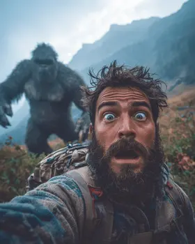 Last Selfie - Bigfoot Art Print - 8"x10" Artwork