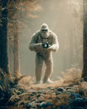 Bigfoot Photographer Art Print - 8"x10" Artwork