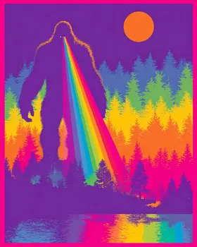 Surreal Bigfoot Vision Art Print - 8"x10" Artwork