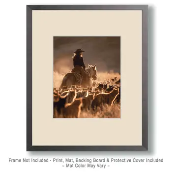 Cowgirl Herding Cats Western Art Print - 8"x10" Artwork