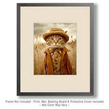 Hank the Country Cat Western Cowgirl Art Print - 8"x10" Artwork