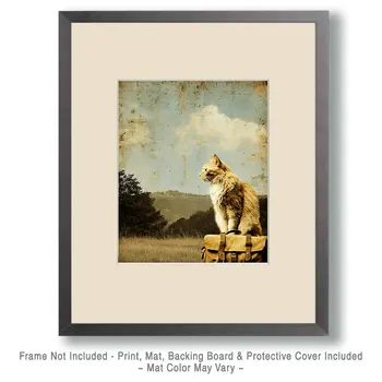 Waiting - Hobo, Vagabond & Wanderer Cat Series Art Print - 8"x10" Artwork