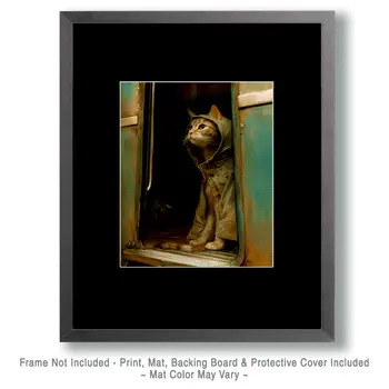 Moving On Kitty - Hobo, Vagabond & Wanderer Cat Series Art Print - 8"x10" Artwork