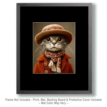 Janet - Cats in Hats - Art Print - 8"x10" Artwork