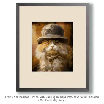 Mack - Cats in Hats - Art Print - 8"x10" Artwork