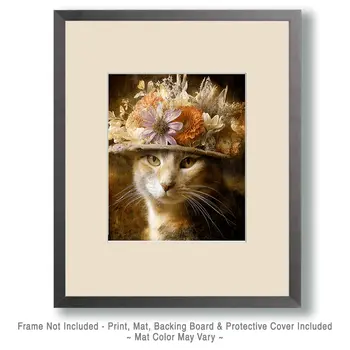 Priscilla - Cats in Hats - Art Print - 8"x10" Artwork