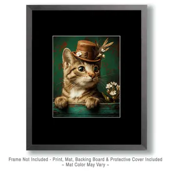 Veronica - Cats in Hats - Art Print - 8"x10" Artwork