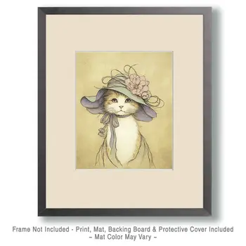 Nora - Cats in Hats - Art Print - 8"x10" Artwork