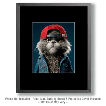 Bruce - Cats in Hats - Art Print - 8"x10" Artwork