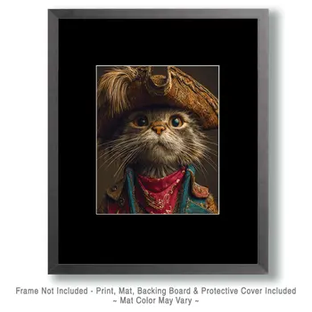 Pirate Pete - Cats in Hats - Art Print - 8"x10" Artwork
