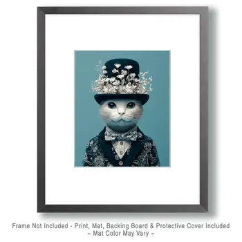 Funny Francis - Cats in Hats - Art Print - 8"x10" Artwork