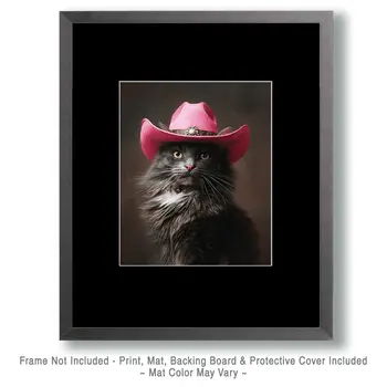 Cowgirl Sally - Cats in Hats - Art Print - 8"x10" Artwork
