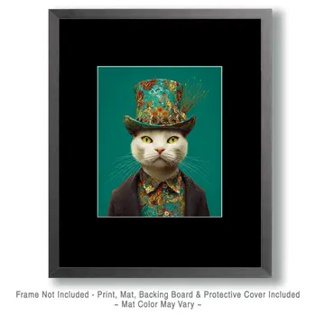 Sir Humphrey - Cats in Hats - Art Print - 8"x10" Artwork