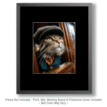Carl - Cats in Hats - Art Print - 8"x10" Artwork