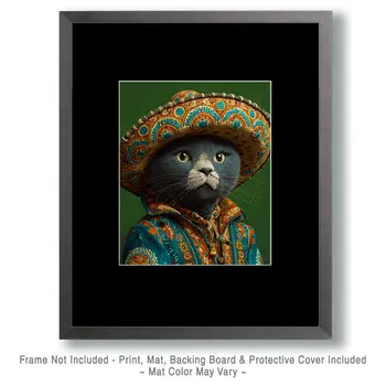 Xavier - Cats in Hats - Art Print - 8"x10" Artwork