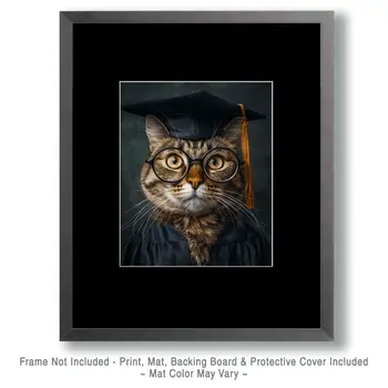 The Graduate - Cats in Hats - Art Print - 8"x10" Artwork
