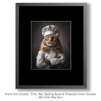 The Chef - Cats in Hats - Art Print - 8"x10" Artwork
