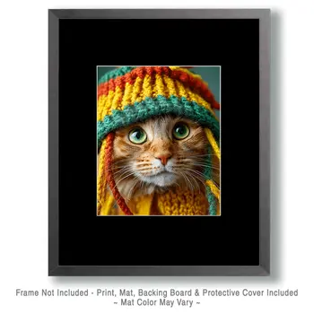 Rasta Ron - Cats in Hats - Art Print - 8"x10" Artwork