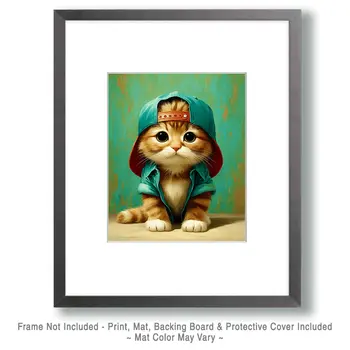 Ryan - Cats in Hats - Art Print - 8"x10" Artwork