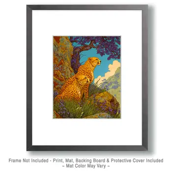 Luministic Cheetah Pair Big Cats Art Print - 8"x10" Artwork