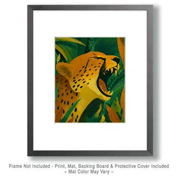 Cheetah Roaring Big Cats Art Print - 8"x10" Artwork