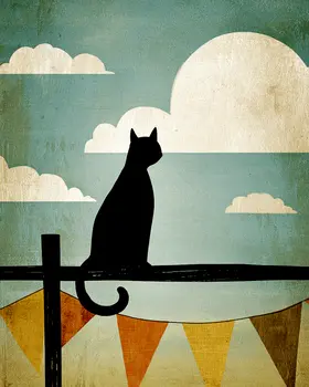 Fair Kitty - Hobo, Vagabond & Wanderer Cat Series Art Print - 8"x10" Artwork