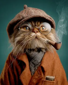 The Old Porf - Hobo, Vagabond & Wanderer Cat Series Art Print - 8"x10" Artwork