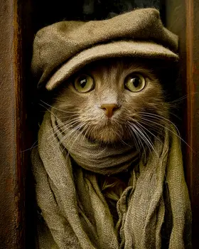 South Philly Mike - Hobo, Vagabond & Wanderer Cat Series Art Print - 8"x10" Artwork