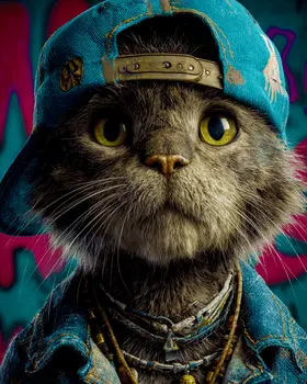 Max - Cats in Hats - Art Print - 8"x10" Artwork