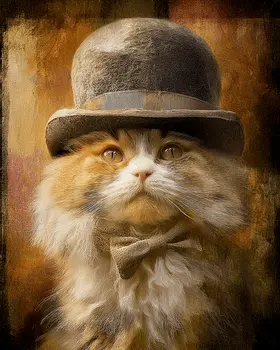 Mack - Cats in Hats - Art Print - 8"x10" Artwork